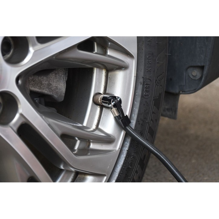 Mini compresseur 12V - PRECISION STEEL - 8 Bars - Embouts Presta - Schrader - Aiguille - Longueur 3m - 100 W - Torche LED Mini compresseur 12V - PRECISION STEEL - 8 Bars - Embouts Presta - Schrader - Aiguille - Longueur 3m - 100 W - Torche LED