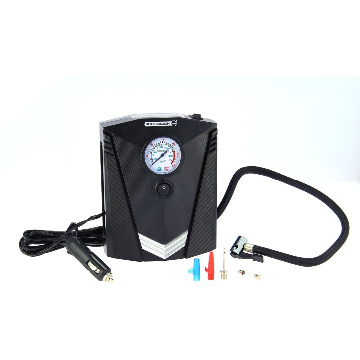 Mini compresseur 12V - PRECISION STEEL - 8 Bars - Embouts Presta - Schrader - Aiguille - Longueur 3m - 100 W - Torche LED Mini compresseur 12V - PRECISION STEEL - 8 Bars - Embouts Presta - Schrader - Aiguille - Longueur 3m - 100 W - Torche LED