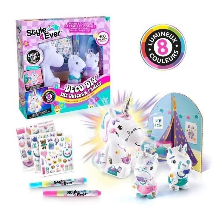 La Famille Licorne, Figurines de Maman licorne lumineuse et des deux bébés a décorer - OFG 287 Canal Toys La Famille Licorne, Figurines de Maman licorne lumineuse et des deux bébés a décorer - OFG 287 Canal Toys