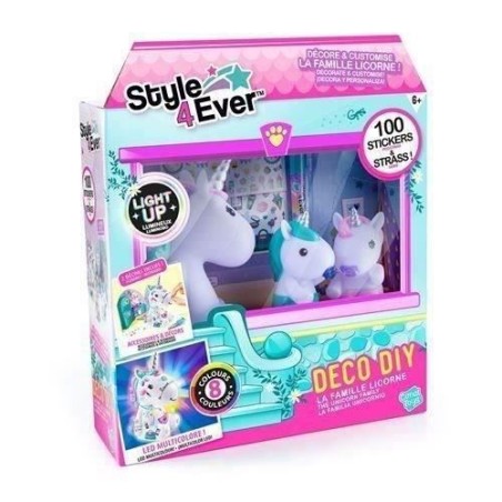 La Famille Licorne, Figurines de Maman licorne lumineuse et des deux bébés a décorer - OFG 287 Canal Toys