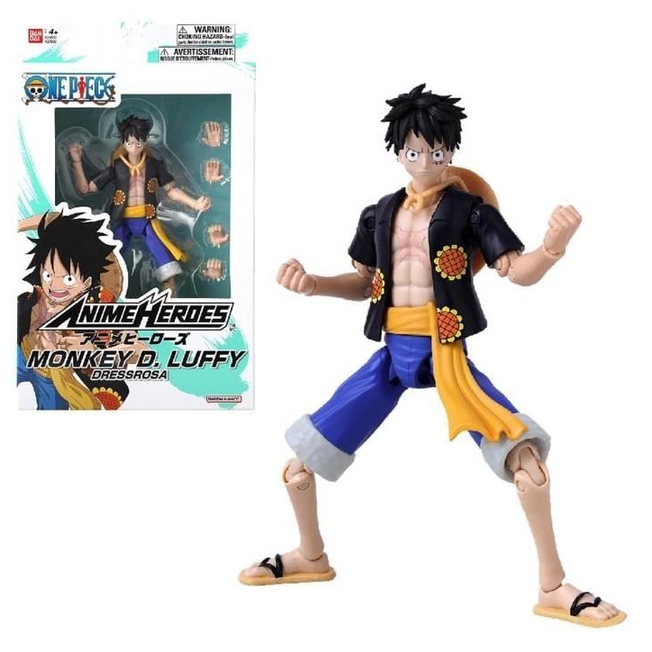 Figurine Anime Heroes - Bandai - One Piece - Luffy (Dressrosa) - 17 cm