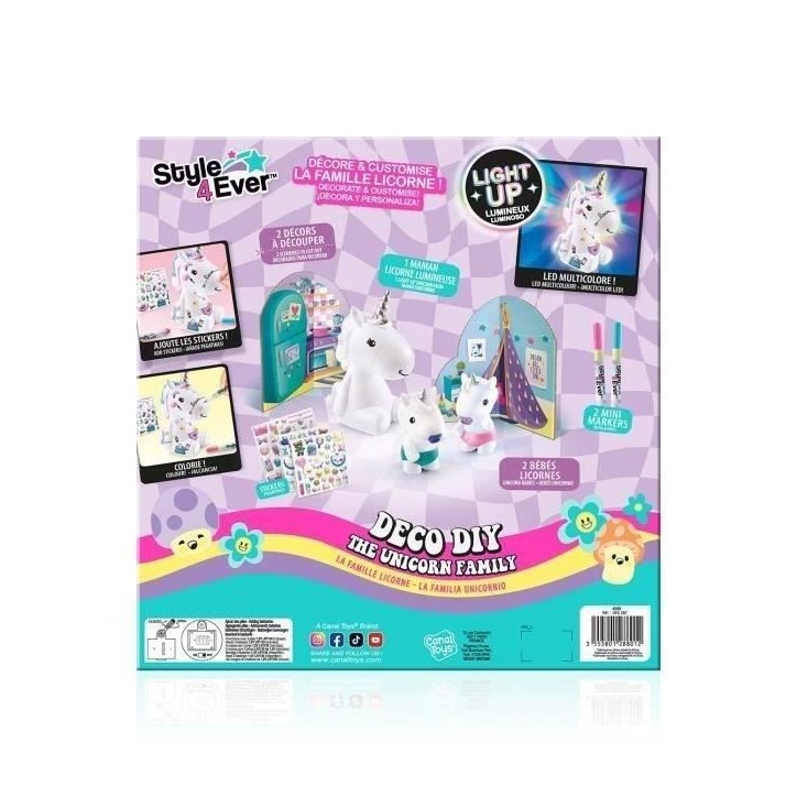 La Famille Licorne, Figurines de Maman licorne lumineuse et des deux bébés a décorer - OFG 287 Canal Toys La Famille Licorne, Figurines de Maman licorne lumineuse et des deux bébés a décorer - OFG 287 Canal Toys