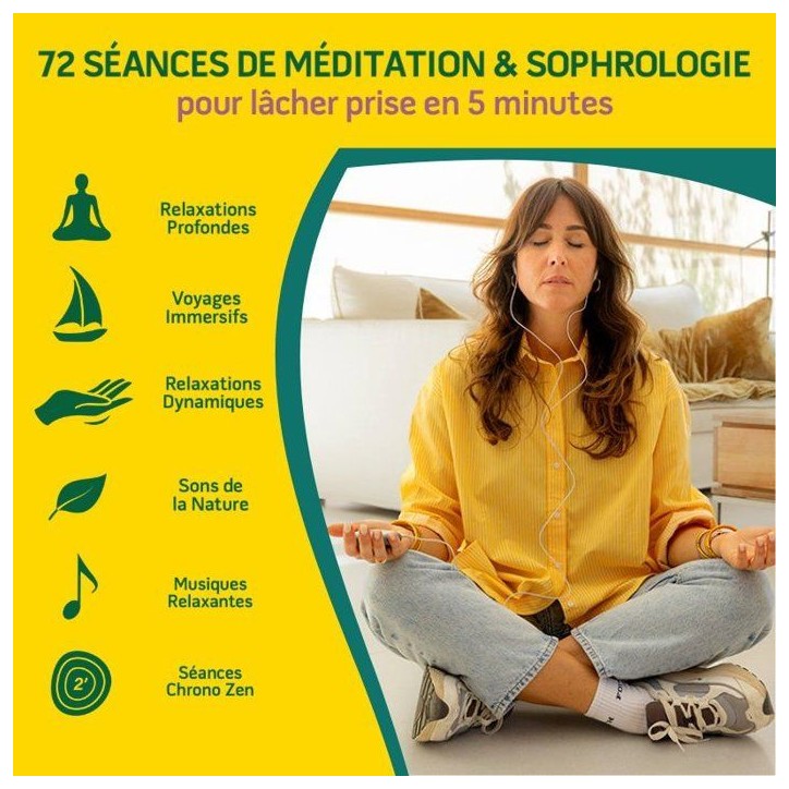 Galet Zen - MORPHEE - 72 séances de 5 min - Méditation & Sophrologie - Écouteurs Inclus - Audio FR Galet Zen - MORPHEE - 72 séances de 5 min - Méditation & Sophrologie - Écouteurs Inclus - Audio FR