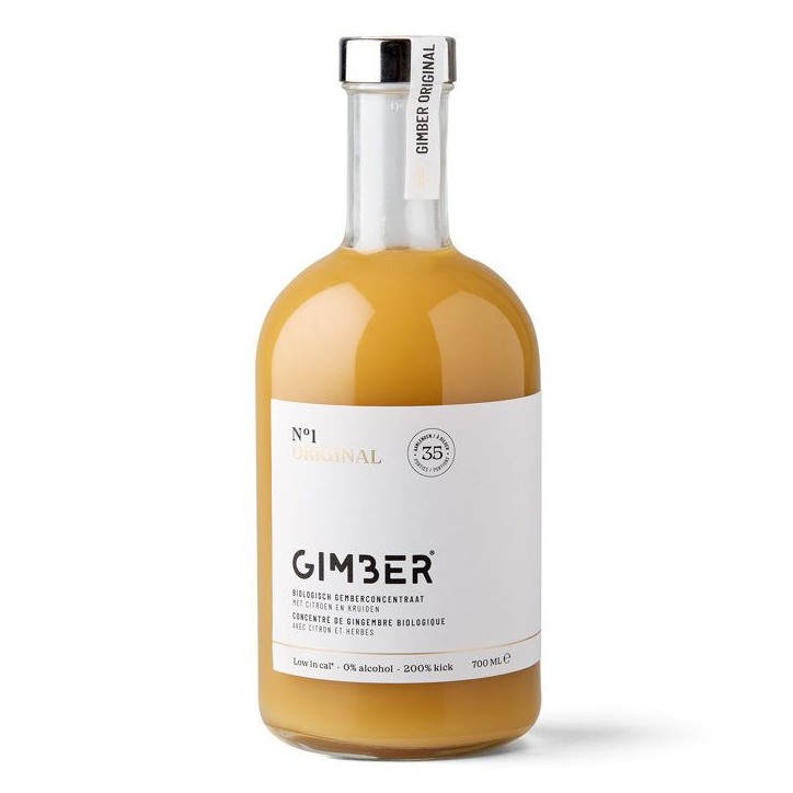 Gimber - N°1 - Original - Concentré de gingembre biologique avec citron et herbes - 700 ml - Bio Gimber - N°1 - Original - Concentré de gingembre biologique avec citron et herbes - 700 ml - Bio