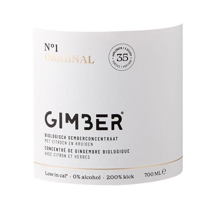 Gimber - N°1 - Original - Concentré de gingembre biologique avec citron et herbes - 700 ml - Bio Gimber - N°1 - Original - Concentré de gingembre biologique avec citron et herbes - 700 ml - Bio