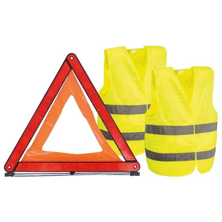 Kit de sécurité - CARLINEA - 1 triangle de présignalisation et de 2 gilets de sécurité adulte XL Kit de sécurité - CARLINEA - 1 triangle de présignalisation et de 2 gilets de sécurité adulte XL