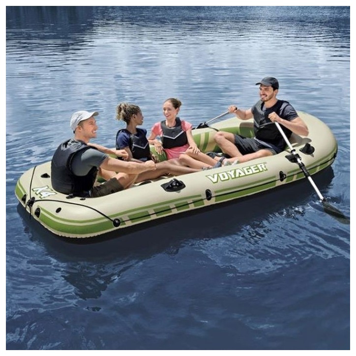 BATEAU GONFLABLE VOYAGERA© X4 SET HYDRO-FORCEA©, 350 X 145 CM, 4 ADULTES
