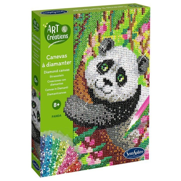 Création a base de mini strass - SENTOSPHERE - Art & Créations - Canevas a Diamanter - Panda - Des 8 ans Création a base de mini strass - SENTOSPHERE - Art & Créations - Canevas a Diamanter - Panda - Des 8 ans