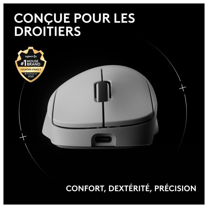 Souris gamer - sans fil - Logitech - G Pro X Superlight 2 DEX - Blanc Souris gamer - sans fil - Logitech - G Pro X Superlight 2 DEX - Blanc