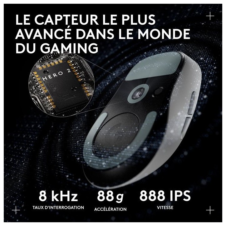 Souris gamer - sans fil - Logitech - G Pro X Superlight 2 DEX - Blanc Souris gamer - sans fil - Logitech - G Pro X Superlight 2 DEX - Blanc