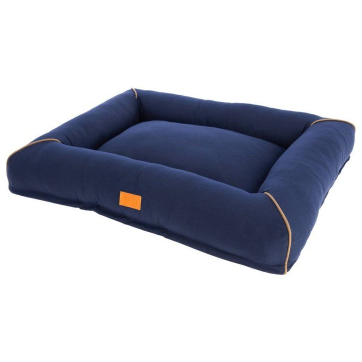 Corbeille Jerome – Bleu foncé / Cognac – 75 × 60 × 10 cm