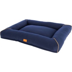 Corbeille Jerome – Bleu foncé / Cognac – 90 × 70 × 10 cm