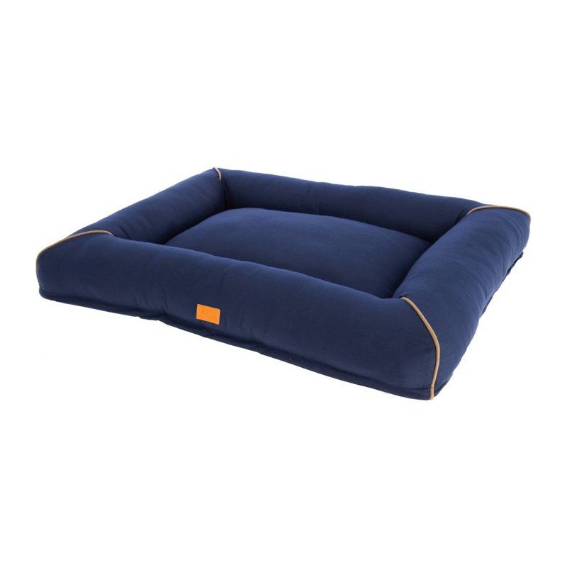 Corbeille Jerome – Bleu foncé / Cognac – 90 × 70 × 10 cm