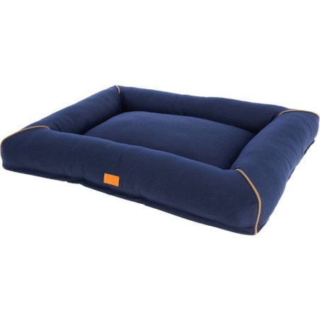 Corbeille Jerome – Bleu foncé / Cognac – 90 × 70 × 10 cm