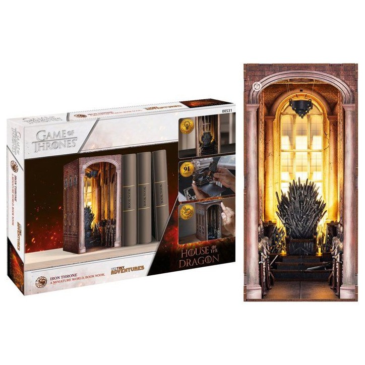 Book Nook - Kit DIY a construire Maquette 3D Serre Livre - REVELL - Tiny Adventures - Game of Thrones - Le trône de fer - LED Book Nook - Kit DIY a construire Maquette 3D Serre Livre - REVELL - Tiny Adventures - Game of Thrones - Le trône de fer - LED