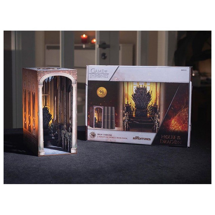 Book Nook - Kit DIY a construire Maquette 3D Serre Livre - REVELL - Tiny Adventures - Game of Thrones - Le trône de fer - LED Book Nook - Kit DIY a construire Maquette 3D Serre Livre - REVELL - Tiny Adventures - Game of Thrones - Le trône de fer - LED