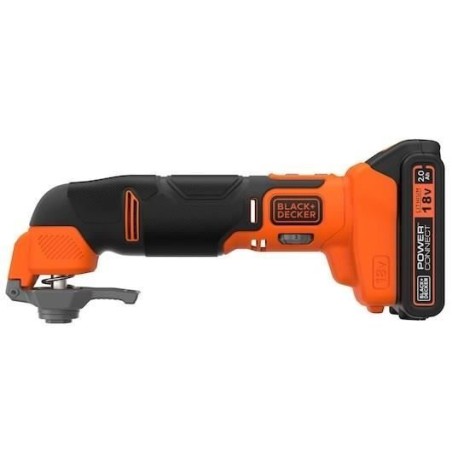 Outil multifonction BLACK+DECKER BDCOS18D1K-QW 18V lithium - 20 accessoires - avec batterie et chargeur