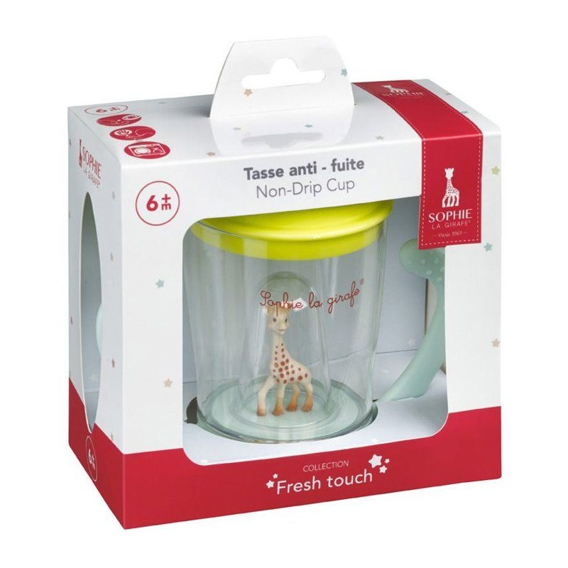 Tasse anti-fuite - SOPHIE LA GIRAFE - Bec ergonomique - 2 poignées -