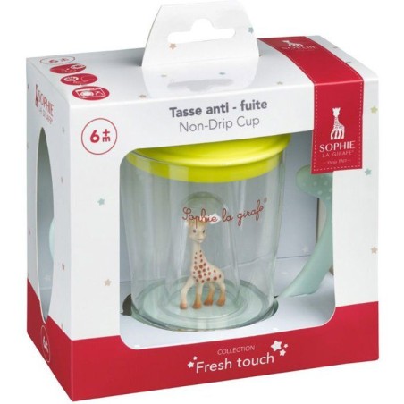 Tasse anti-fuite - SOPHIE LA GIRAFE - Bec ergonomique - 2 poignées -