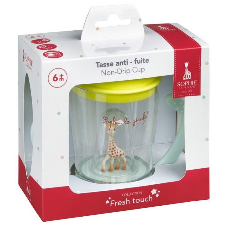 Tasse anti-fuite - SOPHIE LA GIRAFE - Bec ergonomique - 2 poignées - Valve anti-goutte Tasse anti-fuite - SOPHIE LA GIRAFE - Bec ergonomique - 2 poignées - Valve anti-goutte