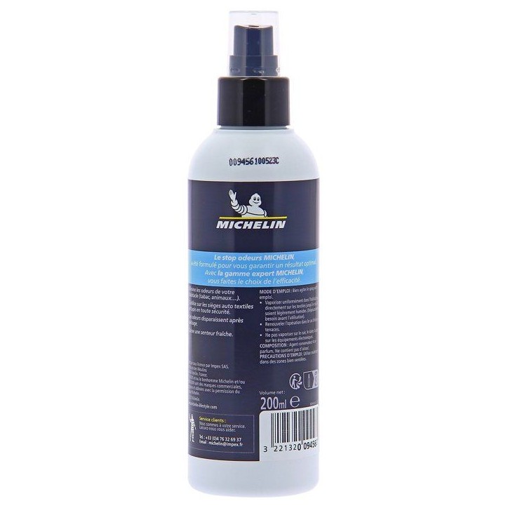 Spray stop-odeurs - MICHELIN - Expert désodorisant voiture - 200ml