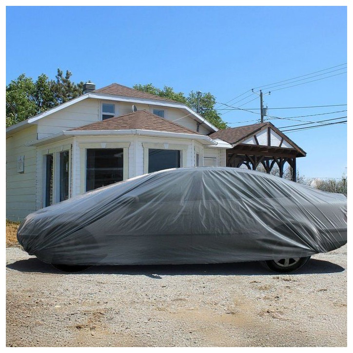 Housse de voiture - ECO BUDGET - Protection contre la poussiere - Imperméable - Polyéthylene - 430x165x120 cm Housse de voiture - ECO BUDGET - Protection contre la poussiere - Imperméable - Polyéthylene - 430x165x120 cm