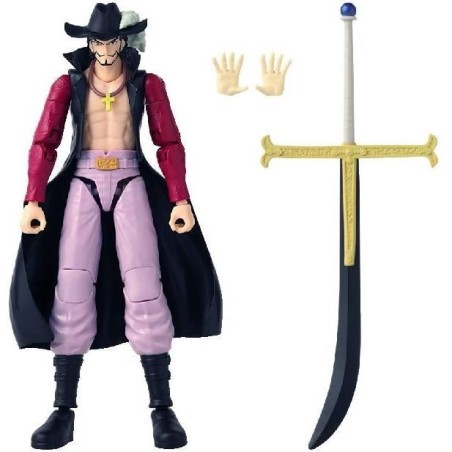 Figurine Anime Heroes articulée - BANDAI - One Piece - Dracule Mihawk oeil de Faucon - 17 cm