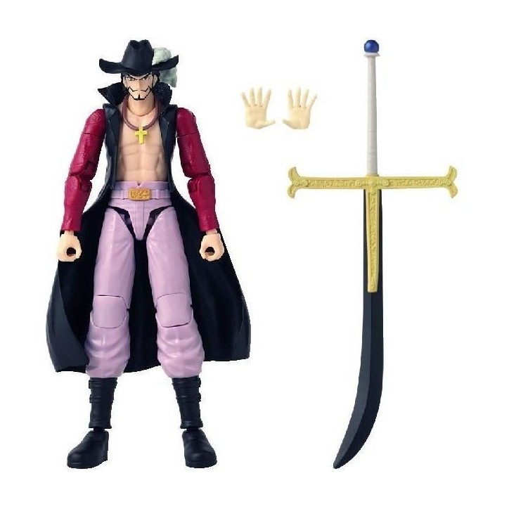 Figurine Anime Heroes articulée - BANDAI - One Piece - Dracule Mihawk oeil de Faucon - 17 cm