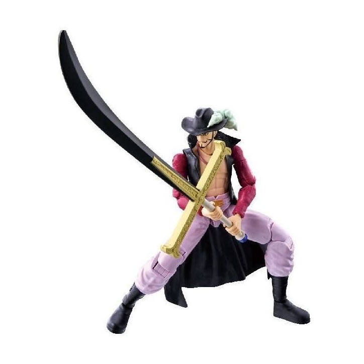 Figurine Anime Heroes articulée - BANDAI - One Piece - Dracule Mihawk oeil de Faucon - 17 cm