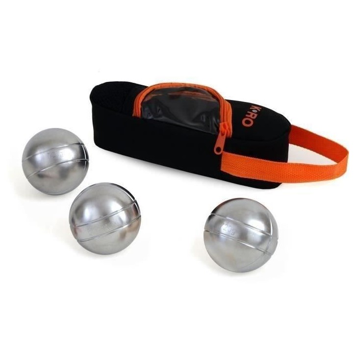 K-RO - Triplette de pétanque - 720g - Boules brossées et gravées K-RO - Triplette de pétanque - 720g - Boules brossées et gravées