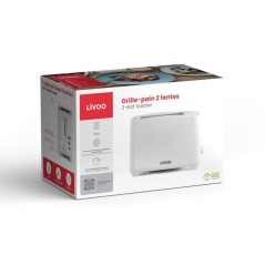 Grille-pain 2 fentes - LIVOO - DOD162W - 750 W - Thermostat réglable