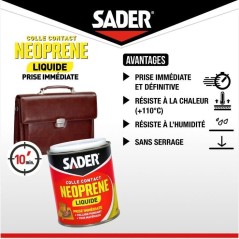 Colle contact néoprene liquide extra forte - SADER - Tous matériaux