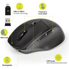 Souris sans fil - PORT Designs - 900715 PRO - Bluetooth & 2.4 GHz - Re
