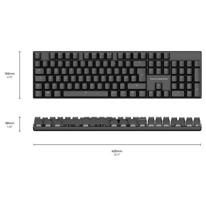Clavier gamer - Mécanique - Nova Gaming - Hercule - Filaire - LED RGB Clavier gamer - Mécanique - Nova Gaming - Hercule - Filaire - LED RGB