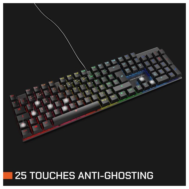 Clavier gamer - Mécanique - Nova Gaming - Hercule - Filaire - LED RGB Clavier gamer - Mécanique - Nova Gaming - Hercule - Filaire - LED RGB
