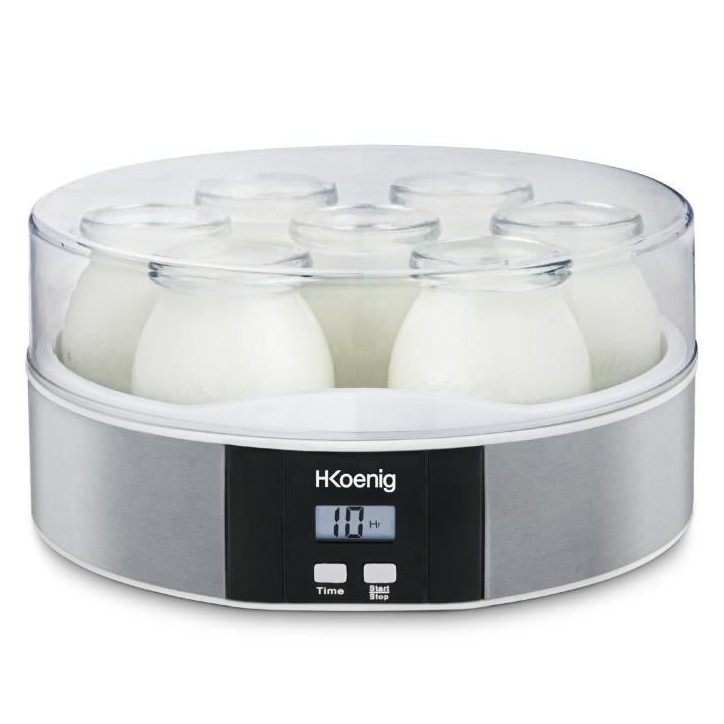 Yaourtiere HKoeNIG - ELY70 - Capacité 7 pots de 160ml - Programmable jusqu'a 15h - 15W Yaourtiere HKoeNIG - ELY70 - Capacité 7 pots de 160ml - Programmable jusqu'a 15h - 15W