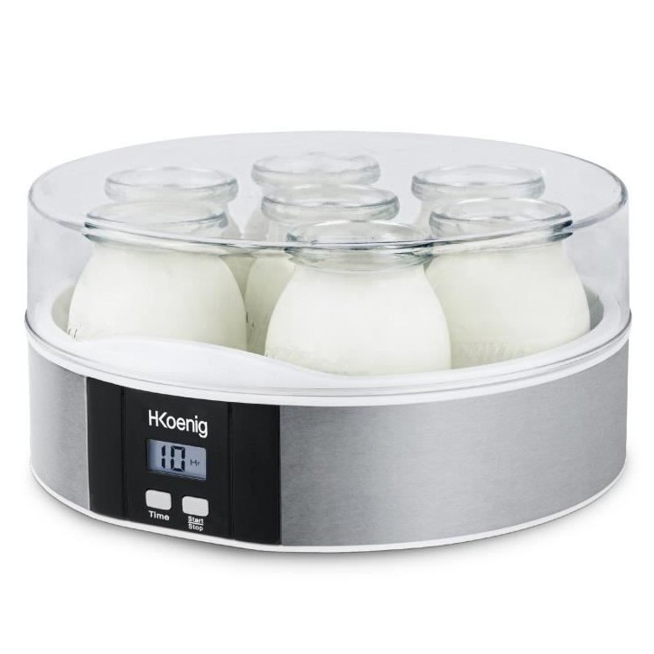 Yaourtiere HKoeNIG - ELY70 - Capacité 7 pots de 160ml - Programmable jusqu'a 15h - 15W Yaourtiere HKoeNIG - ELY70 - Capacité 7 pots de 160ml - Programmable jusqu'a 15h - 15W