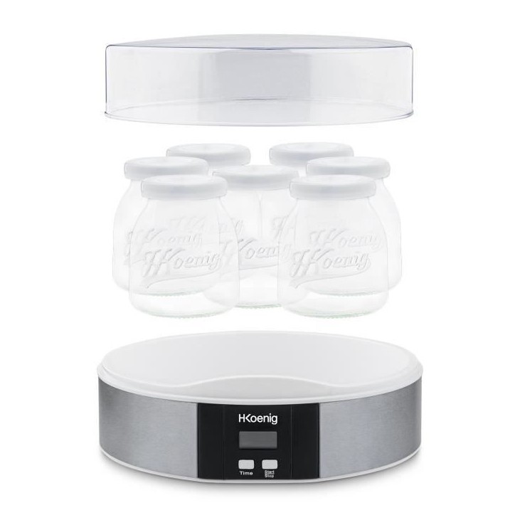 Yaourtiere HKoeNIG - ELY70 - Capacité 7 pots de 160ml - Programmable jusqu'a 15h - 15W Yaourtiere HKoeNIG - ELY70 - Capacité 7 pots de 160ml - Programmable jusqu'a 15h - 15W