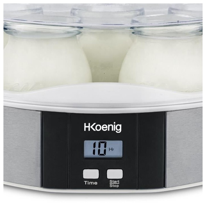 Yaourtiere HKoeNIG - ELY70 - Capacité 7 pots de 160ml - Programmable jusqu'a 15h - 15W Yaourtiere HKoeNIG - ELY70 - Capacité 7 pots de 160ml - Programmable jusqu'a 15h - 15W