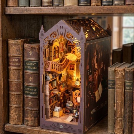 Book Nook - Kit DIY a construire Maquette 3D Serre Livre - Librairie Magique Creanook - 11 x 18 x 26 cm