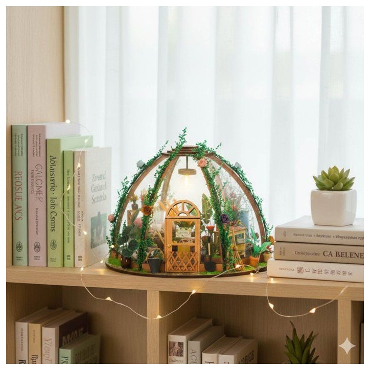 Book Nook - Kit DIY a construire Maquette 3D Serre Livre - Jolie Pergola Green Nook - 22 x 22 x 17 cm Book Nook - Kit DIY a construire Maquette 3D Serre Livre - Jolie Pergola Green Nook - 22 x 22 x 17 cm