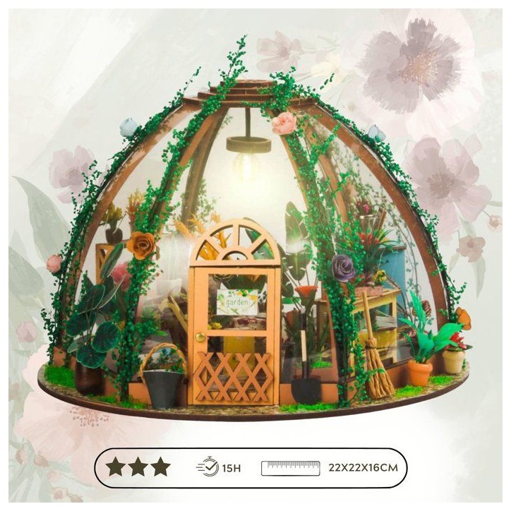 Book Nook - Kit DIY a construire Maquette 3D Serre Livre - Jolie Pergola Green Nook - 22 x 22 x 17 cm Book Nook - Kit DIY a construire Maquette 3D Serre Livre - Jolie Pergola Green Nook - 22 x 22 x 17 cm