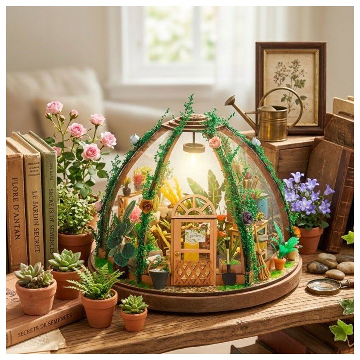 Book Nook - Kit DIY a construire Maquette 3D Serre Livre - Jolie Pergola Green Nook - 22 x 22 x 17 cm Book Nook - Kit DIY a construire Maquette 3D Serre Livre - Jolie Pergola Green Nook - 22 x 22 x 17 cm