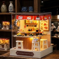 Book Nook - Kit DIY a construire Maquette 3D Serre Livre - Sushi bar C