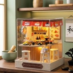 Book Nook - Kit DIY a construire Maquette 3D Serre Livre - Sushi bar C