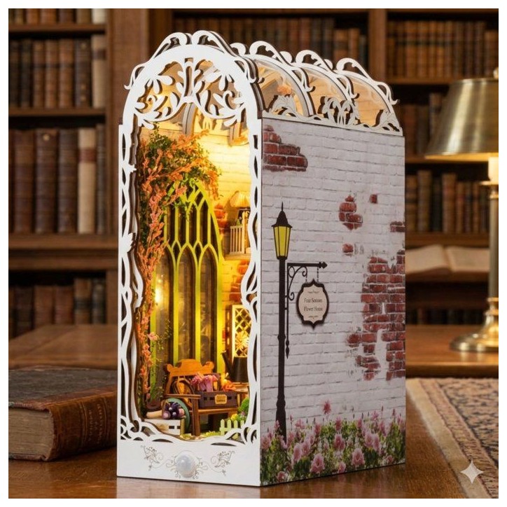 Book Nook - Kit DIY a construire Maquette 3D Serre Livre - Maison Cosy Creanook - 11 x 19 x 29 cm Book Nook - Kit DIY a construire Maquette 3D Serre Livre - Maison Cosy Creanook - 11 x 19 x 29 cm