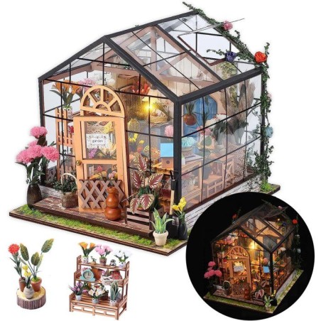 Book Nook - Kit DIY a construire Maquette 3D Serre Livre - Serre Fleur