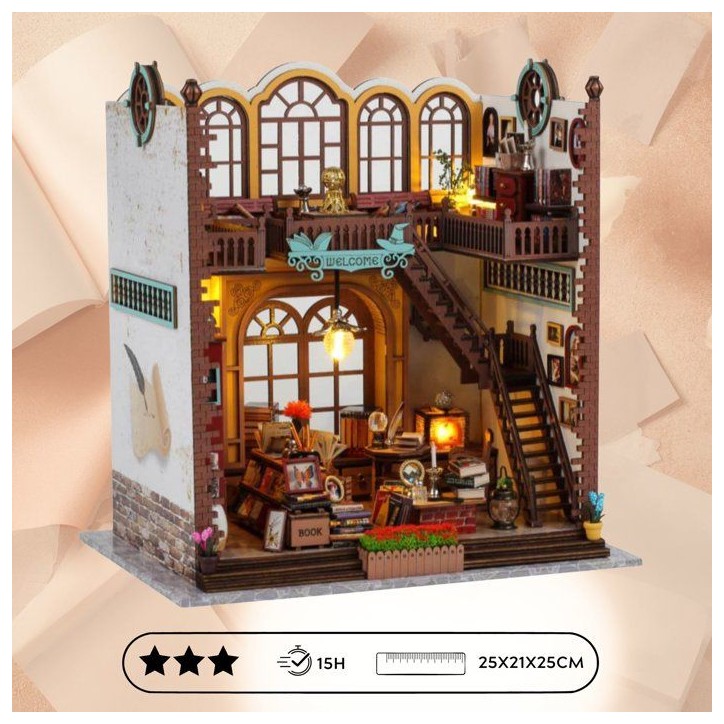Book Nook - Kit DIY a construire Maquette 3D Serre Livre - Bibliotheque Creanook - 24 x 17 x 25 cm Book Nook - Kit DIY a construire Maquette 3D Serre Livre - Bibliotheque Creanook - 24 x 17 x 25 cm