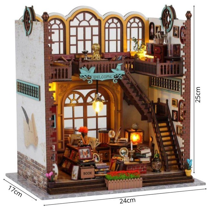 Book Nook - Kit DIY a construire Maquette 3D Serre Livre - Bibliotheque Creanook - 24 x 17 x 25 cm Book Nook - Kit DIY a construire Maquette 3D Serre Livre - Bibliotheque Creanook - 24 x 17 x 25 cm