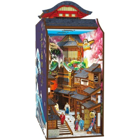 Book Nook - Kit DIY a construire Maquette 3D Serre Livre - Ruelle Japo